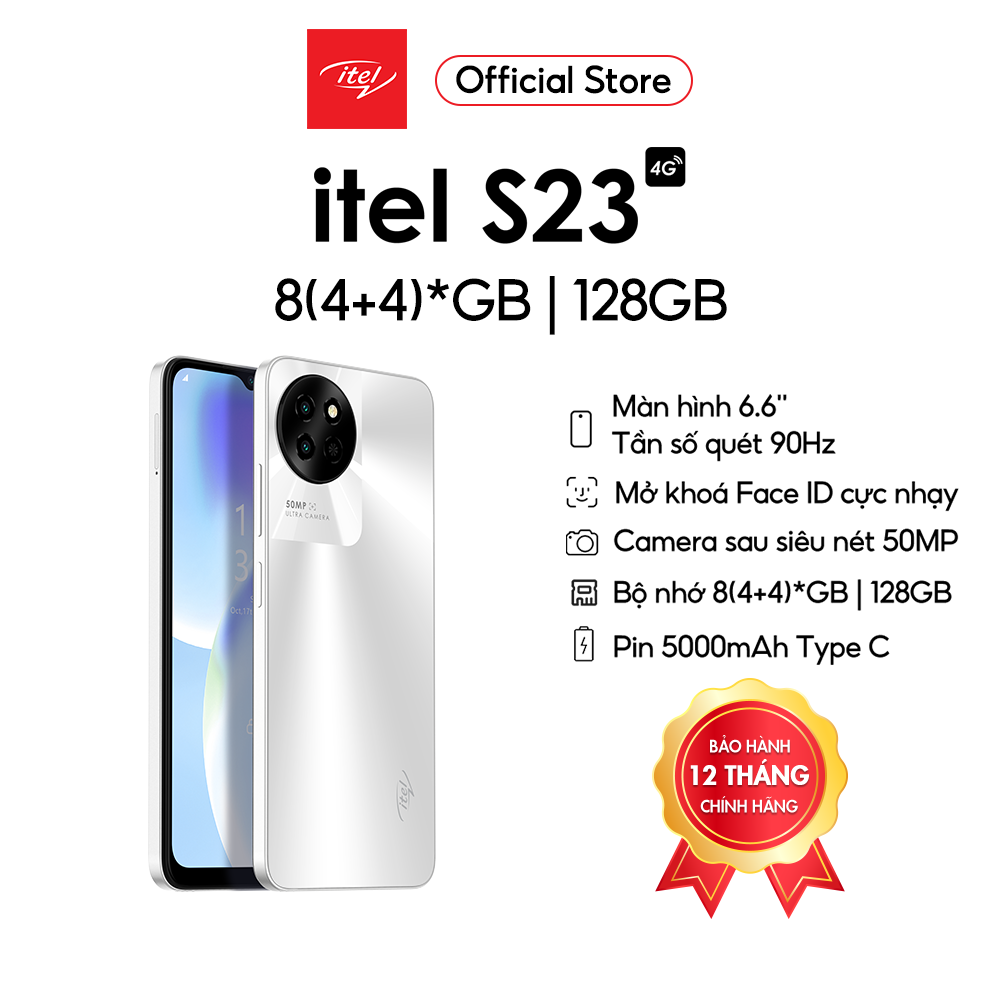 Điện Thoại Itel S23 4GB/128GB | Pin 5000mAh | 6.6 Inch | Camera 50MP | HÀNG CHÍNH HÃNG