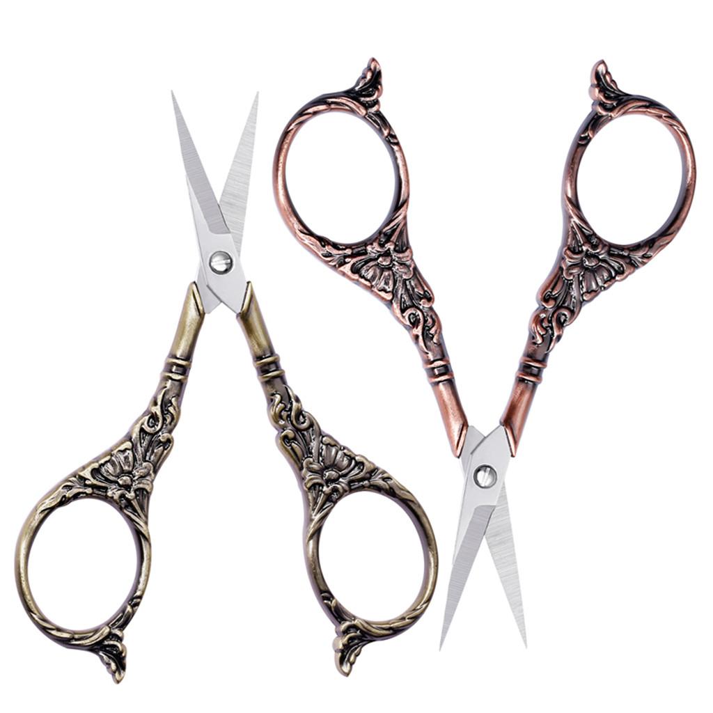 Vintage Style European Stainless Steel Tailor Scissors for Sewing Red