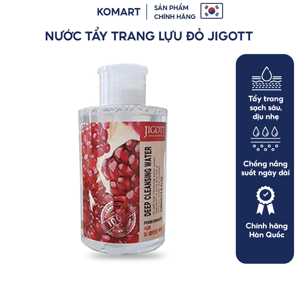 Nước Tẩy Trang Lựu JIGOTT- Pomegranate Deep Cleansing Water (530ml)