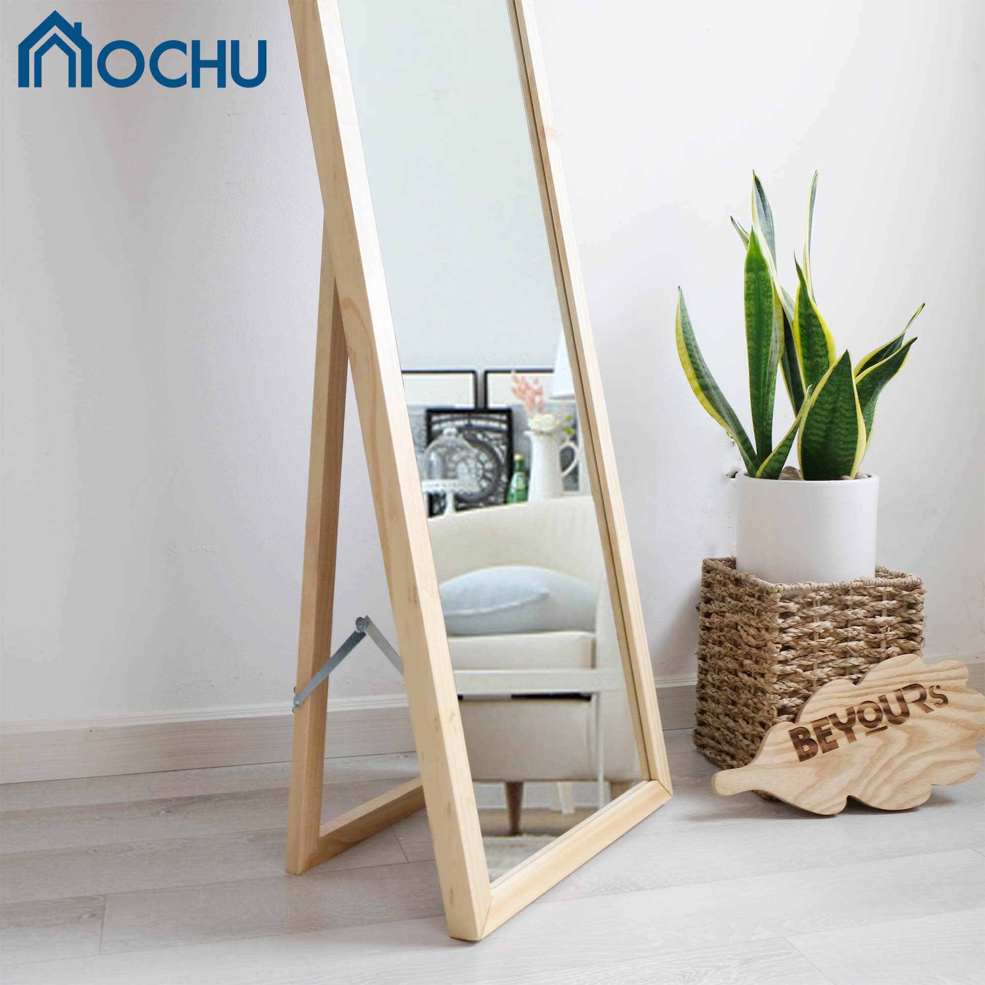 Gương Đứng Soi Toàn Thân Tràn Viền Khung Gỗ OCHU - A Mirror - Natural