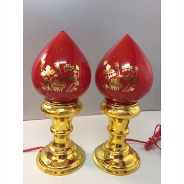 Cặp đèn thờ trái đào 19cm, 21cm