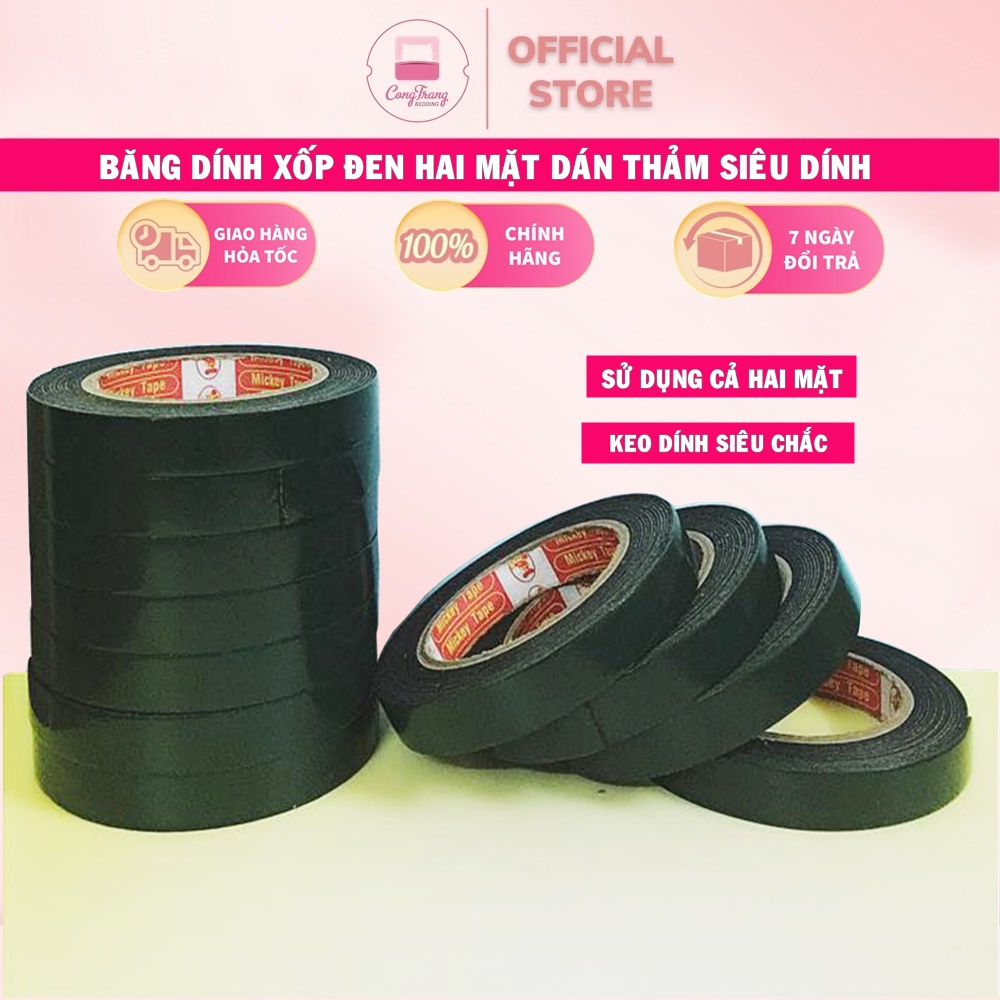 Băng dính xốp xanh 2 mặt dán gương, dán thảm siêu dính, chịu lực tốt, Băng dính xốp 2 mặt đa năng siêu dính hỗ trợ dán thảm