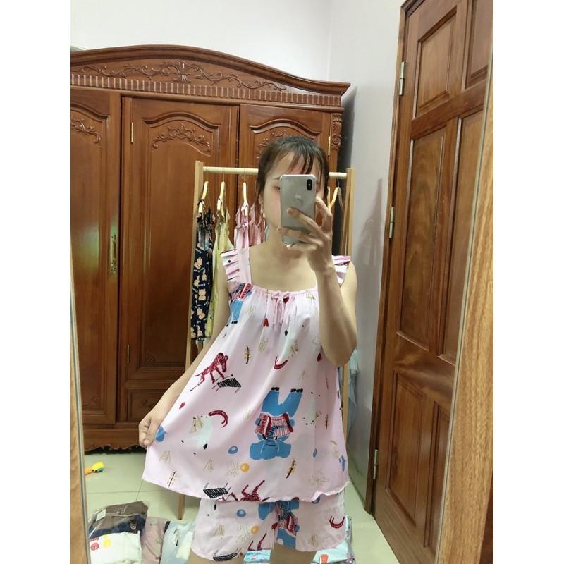 Bộ lanh bầu lửng cánh tiên siêu mát siêu mềmbộ bầu có chun chỉnh bụng to nhỏ theo từng thai kỳbộ lanh freesize 45-68kg