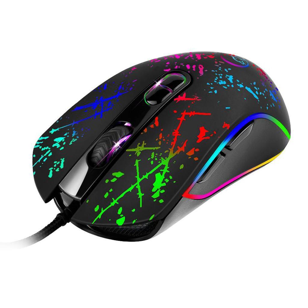 3200DPI Mechanical Macros Mouse Wired Gaming Mice USB RGB LED Backlit