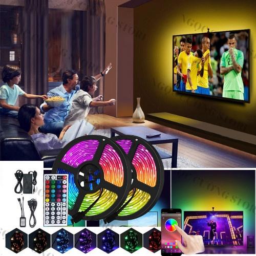 Đèn led tiktok, 16 TRIỆU MÀU APP NHÁY THEO NHẠC BỌC SILICON TẶNG NGUỒN 12V + REMOTE, dây led RGB, decor trang trí phòng