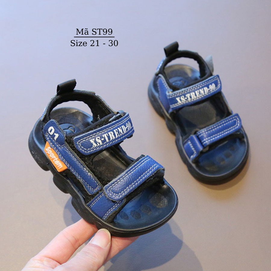 Hình ảnh Dép sandal bé trai 1 - 5 tuổi quai hậu quai ngang kiểu dán nhẹ êm da mềm cao cấp đi học đi biển ST99 NHÍM SHOP
