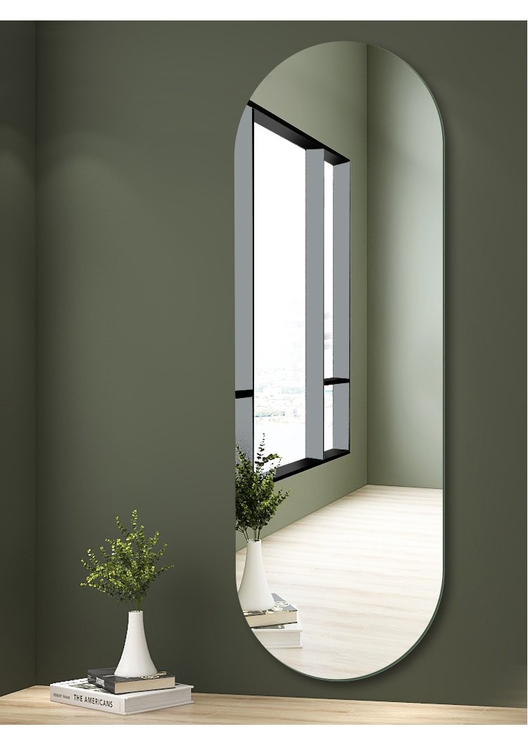Gương toàn thân oval trang trí phòng led cảm ứng đổi 3 màu kích thước 40x120cm đầy đủ phụ kiện