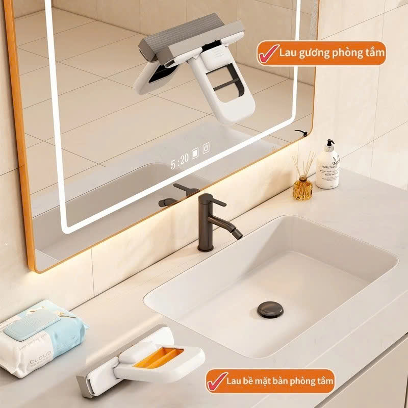 Cây Lau Bàn Bếp Tự Vắt Thông Minh Mini GẤP GỌN Cây Lau Tự Vắt GẤP GỌN MINI, Bọt Biển Siêu Thấm Hút Đa Năng