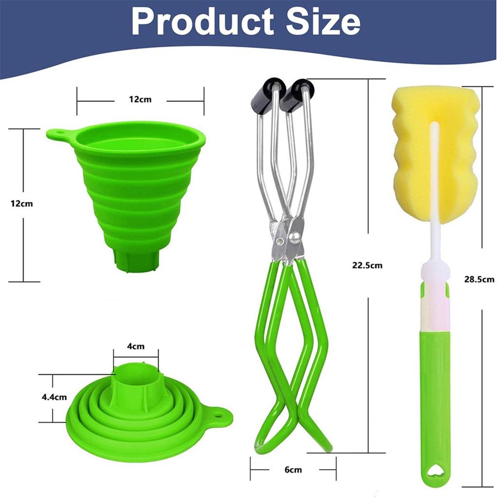 AA Canning Kits Kitchen Utensils Anti-scalding Dish Clamp Collapsible Funnel Sponge Brush Canning Supplies