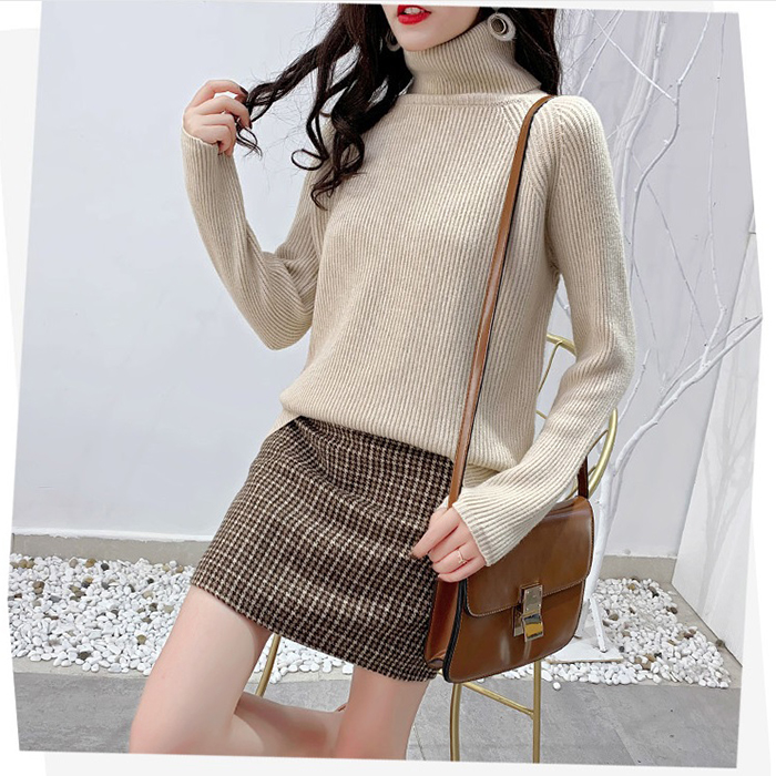 Áo len nữ cổ lọ form rộng trẻ trung LAHstore, chất len gân dày dặn, thời trang phong cách trẻ
