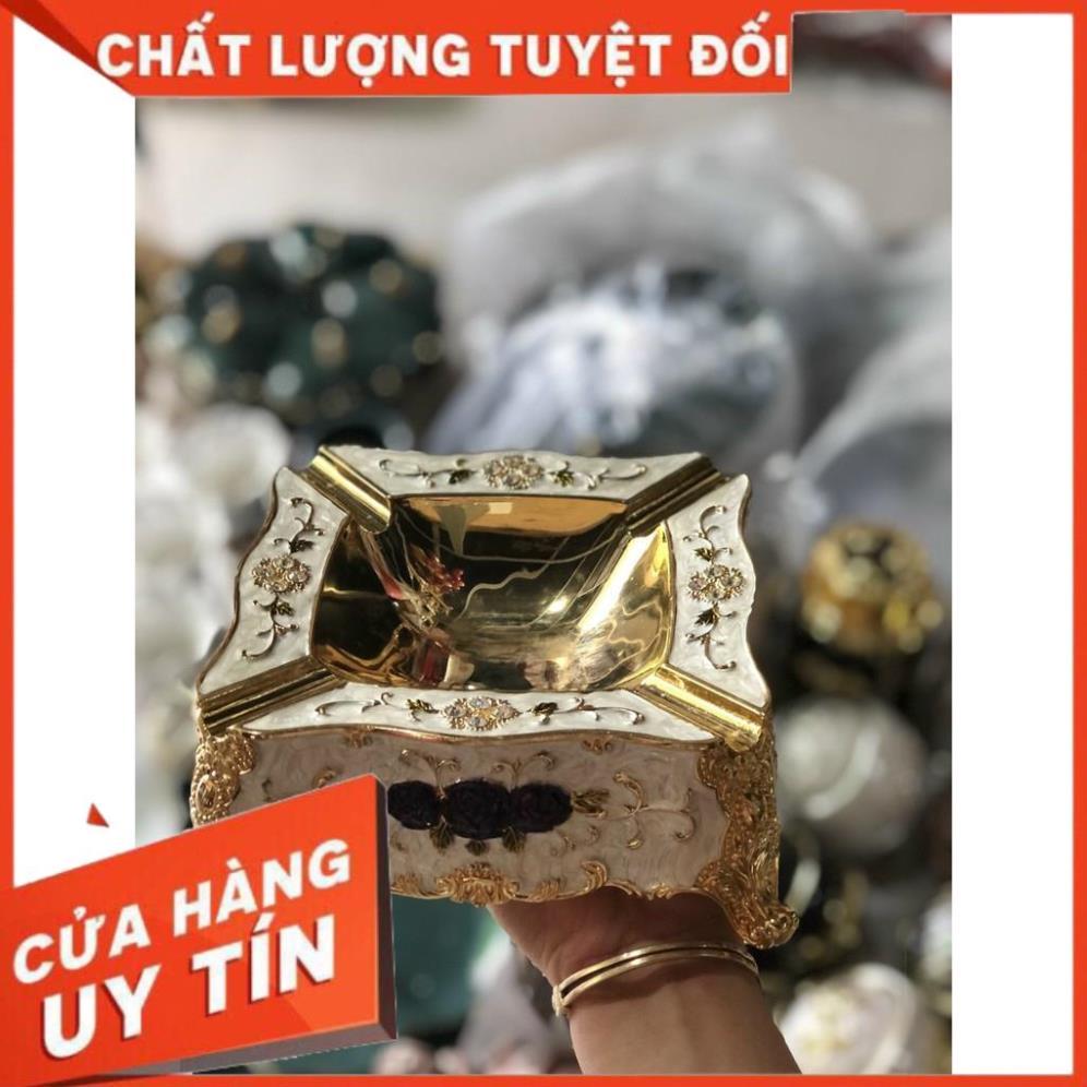 Gạt tàn thuốc hợp kim kẽm Hoàng Gia họa tiết thủ công tinh xảo cao cấp sang trọng, gạt tàn hình thú hợp kim