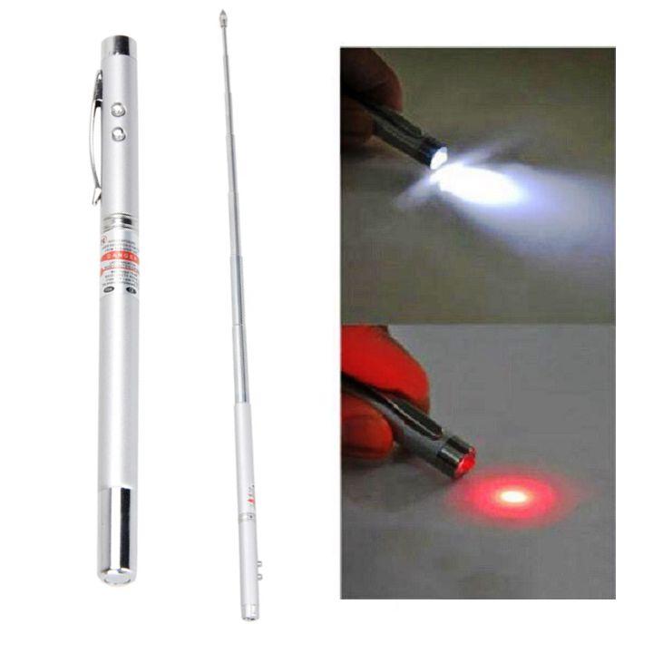 Bút Laser Trình Chiếu 5 Chức Năng Trong 1 Vỏ Kim Loại Mạ Màu Bạc Hộp Thiếc Tặng Kèm 3 Pin - HENRYSA
