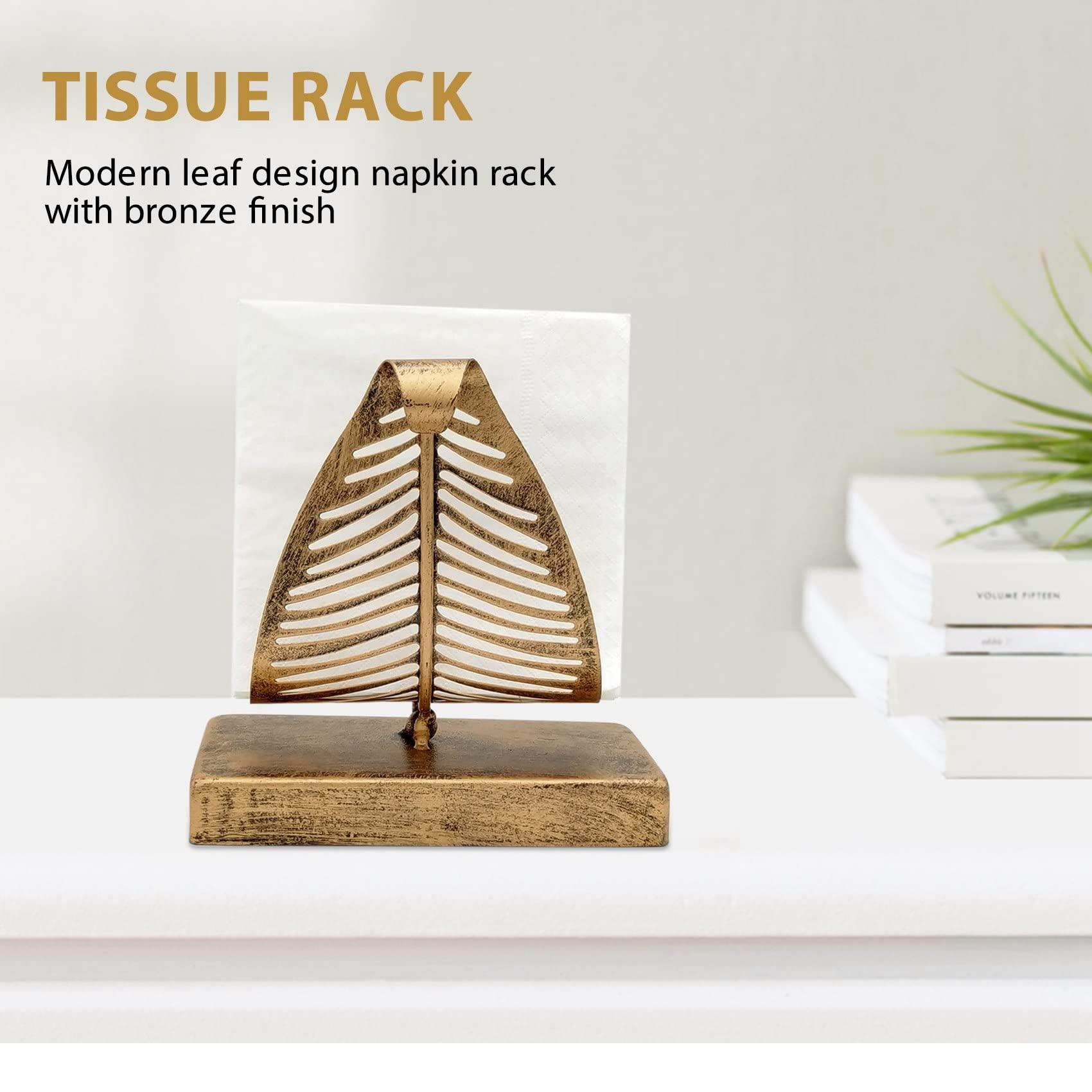 Chủ sở hữu khăn ăn hiện đại miễn phí với thiết kế lá, bộ phân phối khăn giấy Khung máy tính để bàn, hộp lưu trữ cho nhà hàng/bữa tiệc/nhà bếp