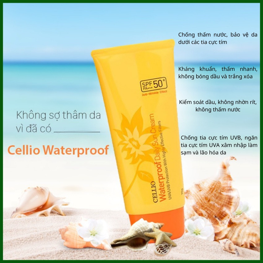 Kem Chống Nắng Cellio Sun Cream SPF50+ PA+++ 70g