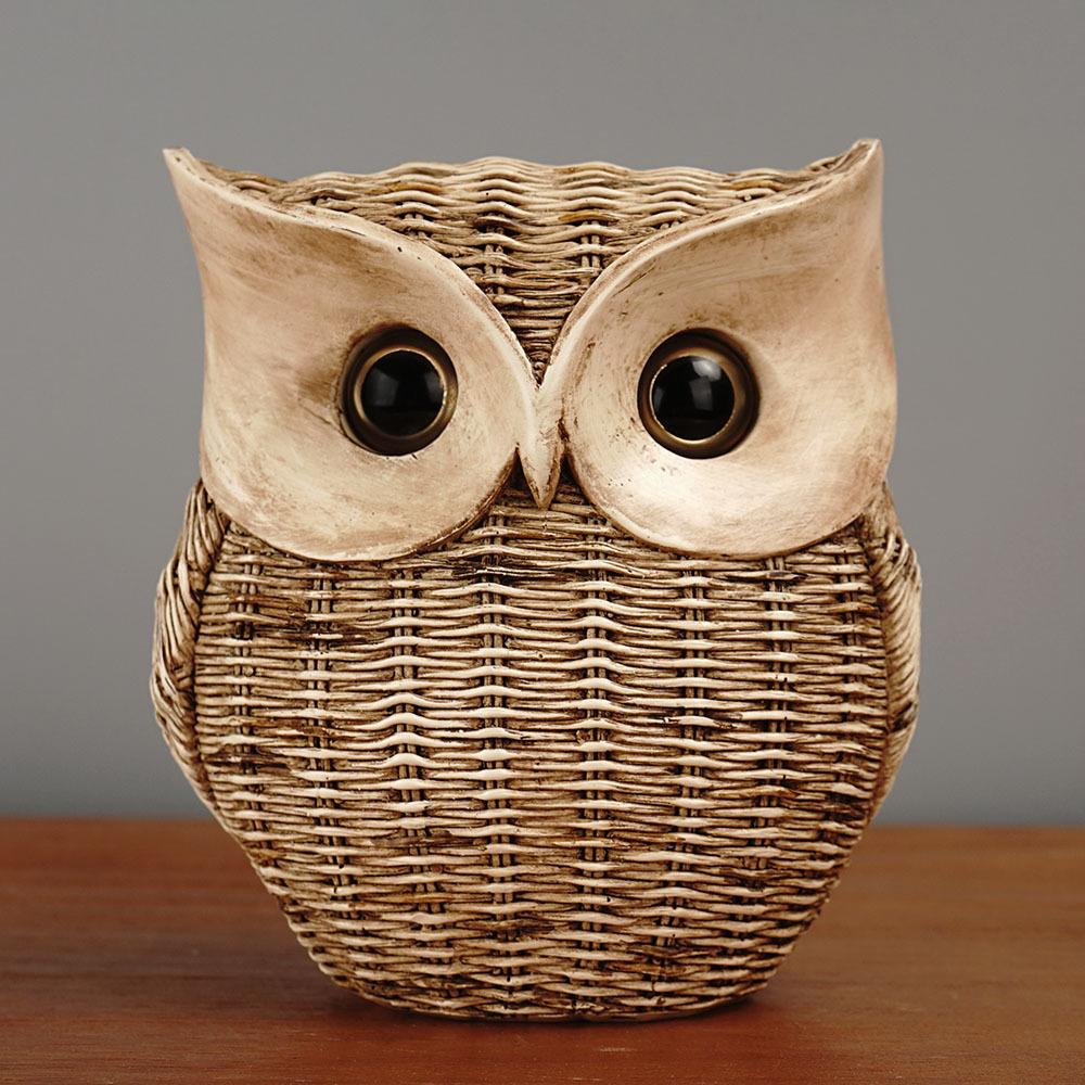 Tác phẩm điêu khắc Owl Namnent Resin Tabletop Trang trí sáng tạo Knickknacks Quà tặng Tượng Động vật Bức tượng