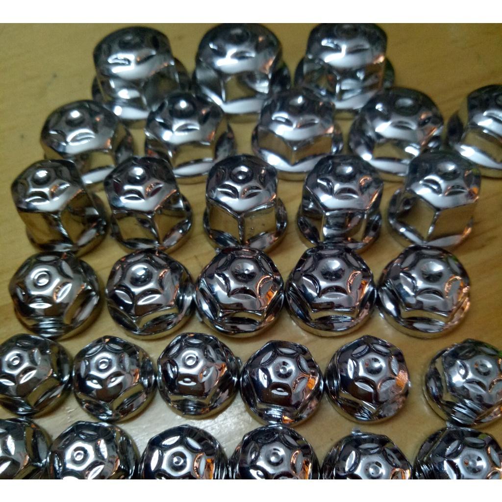 Bộ chụp ốc xi màu inox gắn cho các loại xe