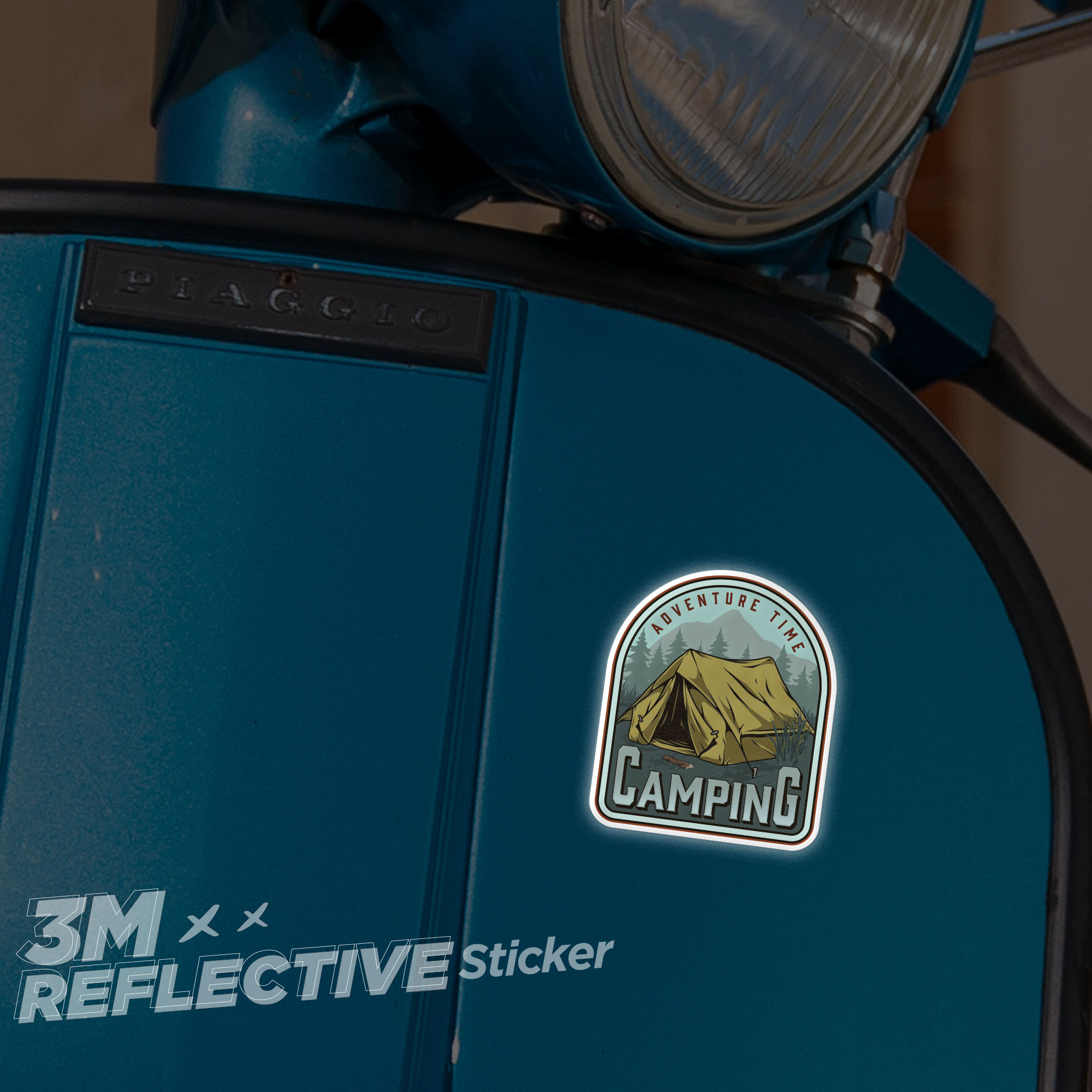 ADVENTURE TIME CAMPING 3M - Reflective Sticker Die-cut Hình phản quang thương hiệu STICKER FACTORY