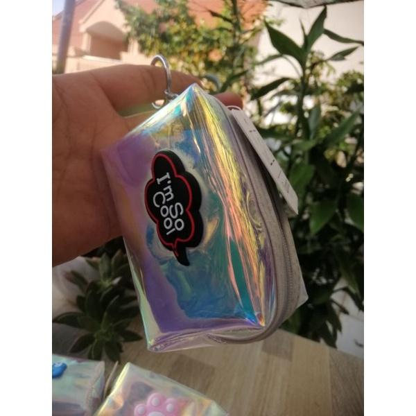 MÓC KHÓA BÓP. MÓC KHÓA VÍ HOLOGRAM DÁNG CHỮ NHẬT HỘP GẮN STICKER