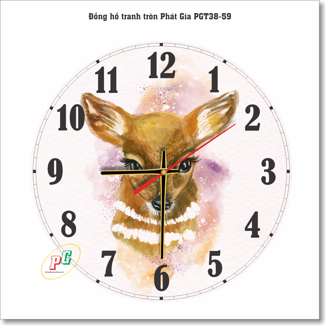 Đồng hồ treo tường, đồng hồ tranh treo tường, đồng hồ dạng tròn, đồng hồ độc lạ, đồng hồ treo phòng khách, phòng ngủ, nhà bếp, đồng hồ tranh quà tặng Phát Gia PGT38-59