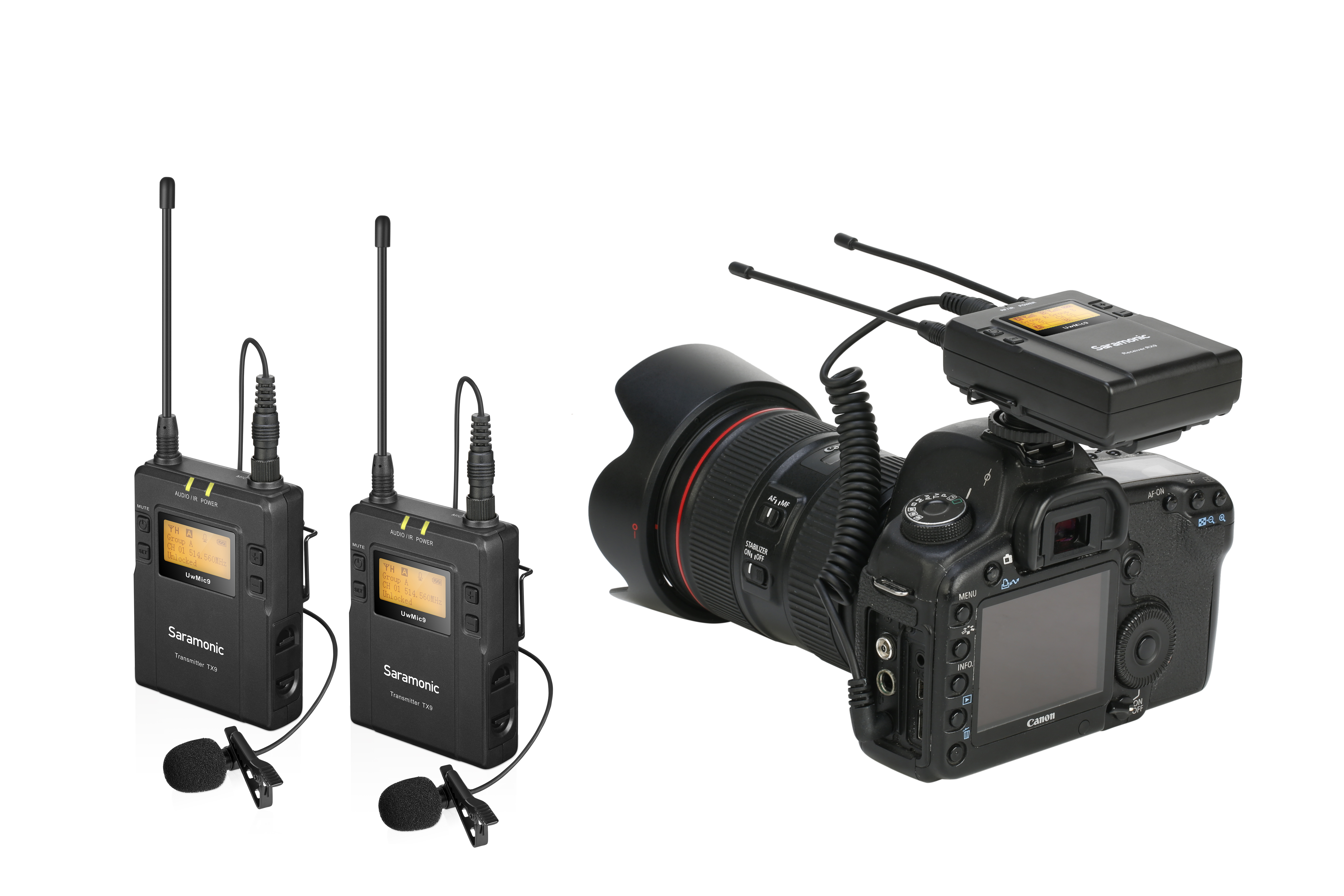 Bộ Micro Thu Âm Không Dây Saramonic UWMIC9 KIT2 - Quay Phim / Livestream / Vlog - Hàng Chính Hãng