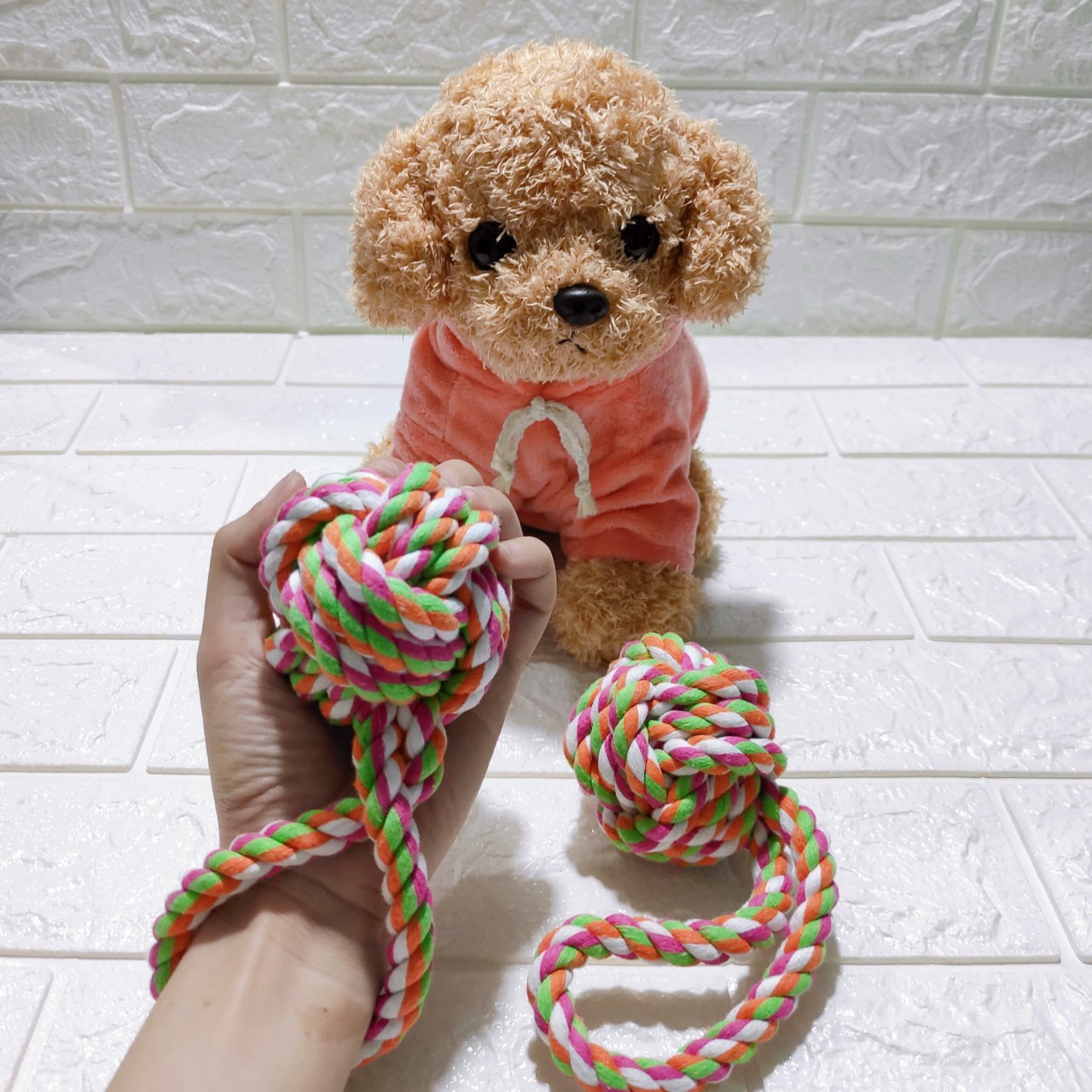 Đồ Chơi Bóng Dây Thừng Cầm Tay Hình Quả Cầu Cho Chó