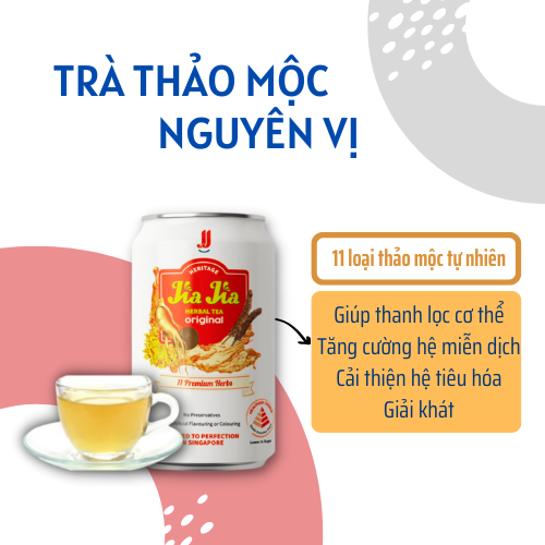 Lốc 6 Lon Trà Thảo Mộc Nguyên Vị Jia Jia JJ - Thương hiệu Singapore