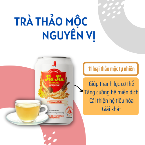 Lốc 6 Lon Trà Thảo Mộc Nguyên Vị Jia Jia JJ (6 Lon x 300ml) - Thương hiệu Singapore