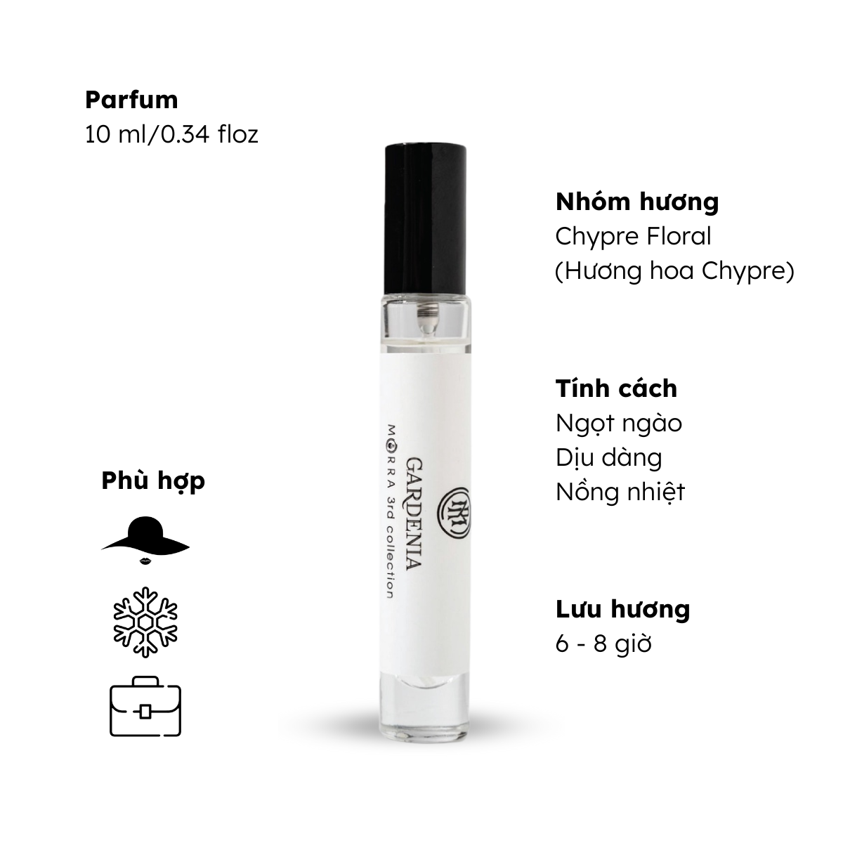 Nước hoa nữ Morra No.12 nguyên liệu nhập Pháp, hương thơm ngọt ngào, dịu dàng, nồng nhiệt lưu hương lâu - dạng xịt