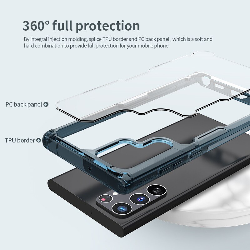 Ốp Lưng Trong Suốt Cho Samsung S22 Ultra Hiệu Nillkin Nature Cao Cấp, Chống Sốc - Hàng Chính Hãng