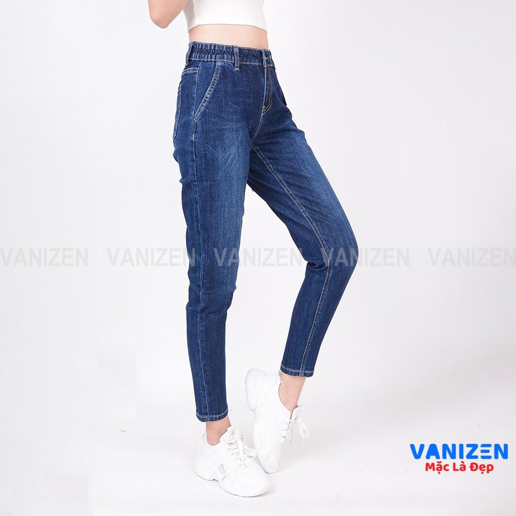Quần jean nữ ống rộng baggy đẹp lưng cao cạp bán chun trơn hàng cao cấp mã 420 VANIZEN