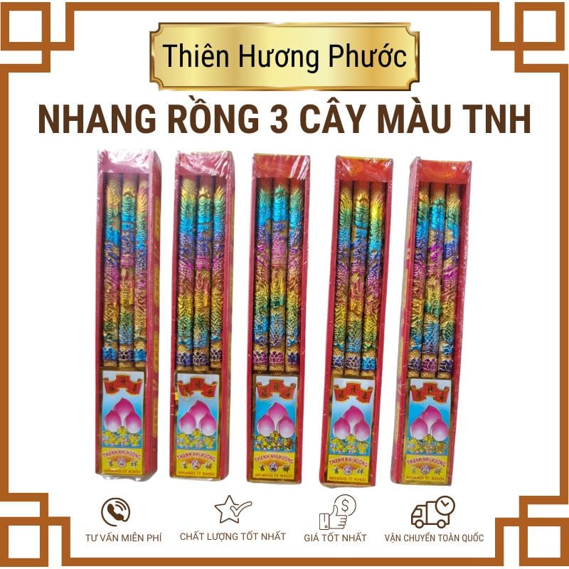 Nhang rồng 3 cây màu vàng TQ 40cm