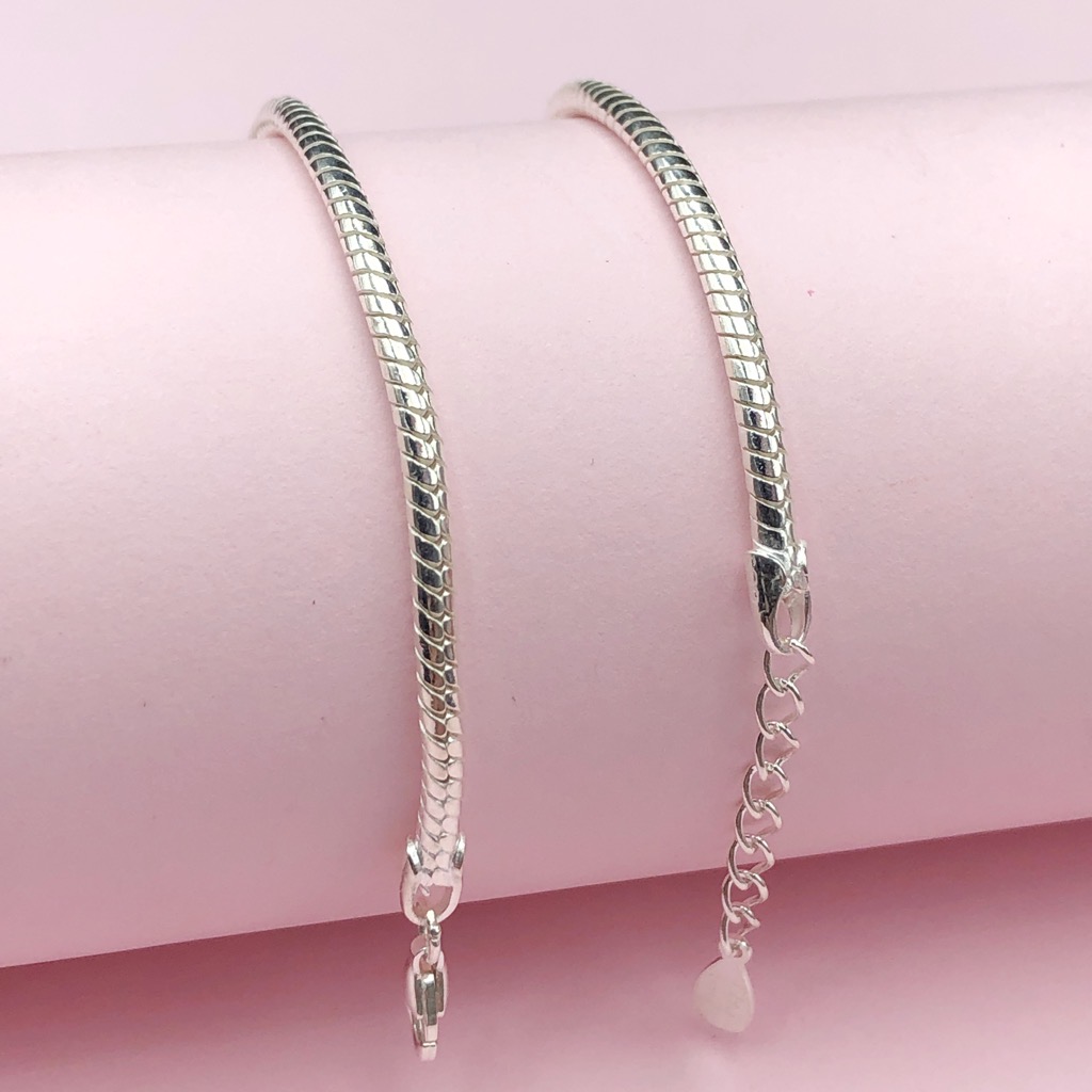 Vòng Tay, Lắc Tay Đôi Dây Mì Trơn Bạc Hiểu Minh LTD001
