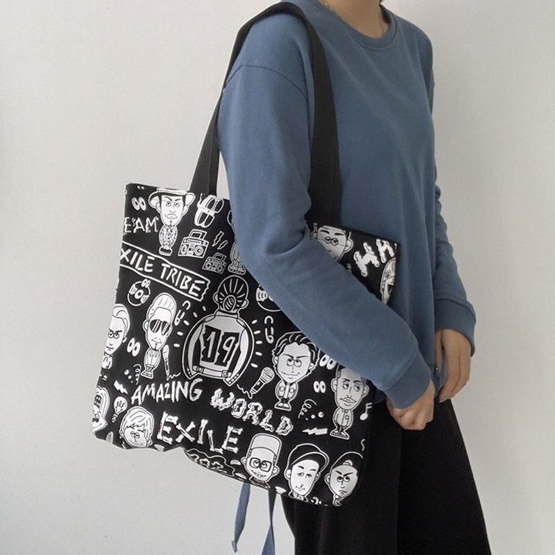 Túi tote bag đẹp vải canvas họa tiết độc đáo khổ vuông đi học đi chơi
