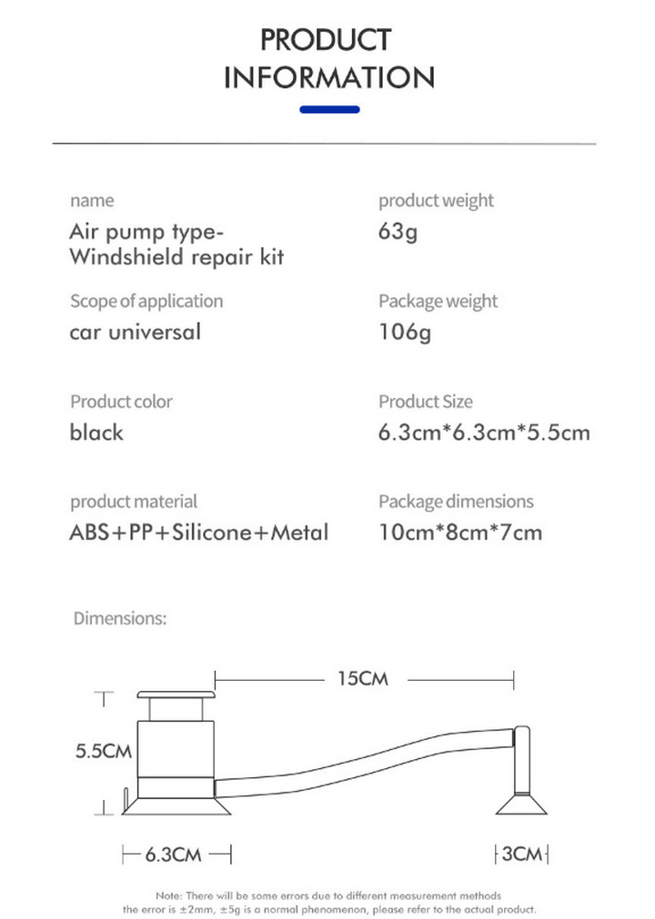 Công Cụ Xóa Nứt Kính Chuyên Dụng Air Pump Windshield - Home and Garden