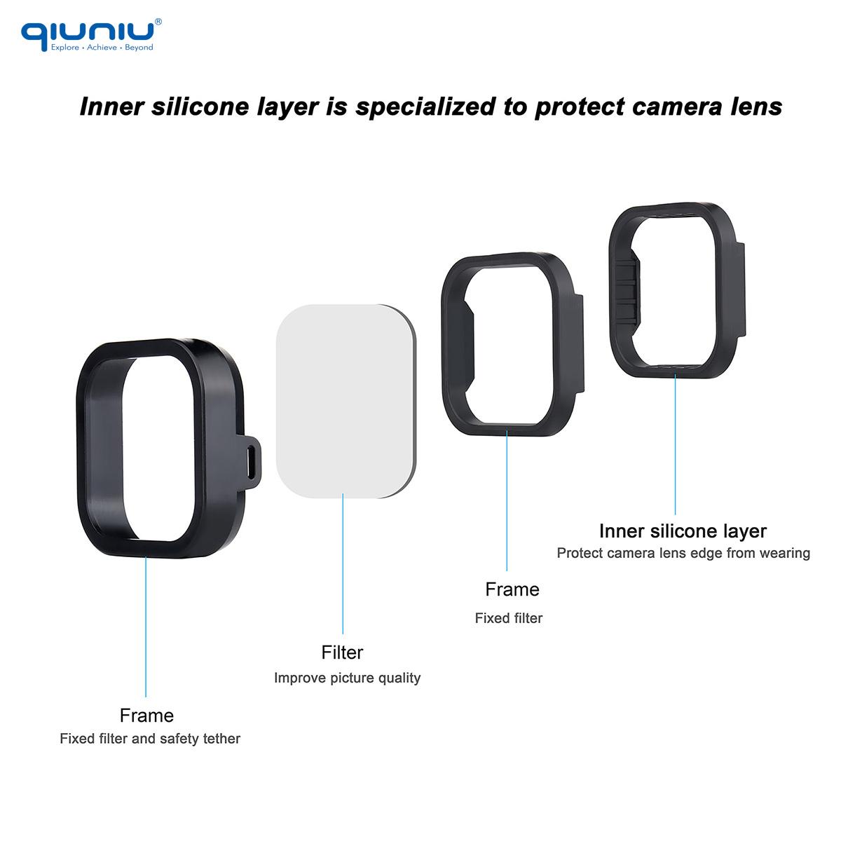 Qiuniu ND CPL Bộ lọc cho GoPro Hero 9 10 11 Black ND64 ND32 ND16 Bộ dụng cụ lọc màu đỏ cho Go Pro 11 Mini ống kính phân cực Phụ kiện
