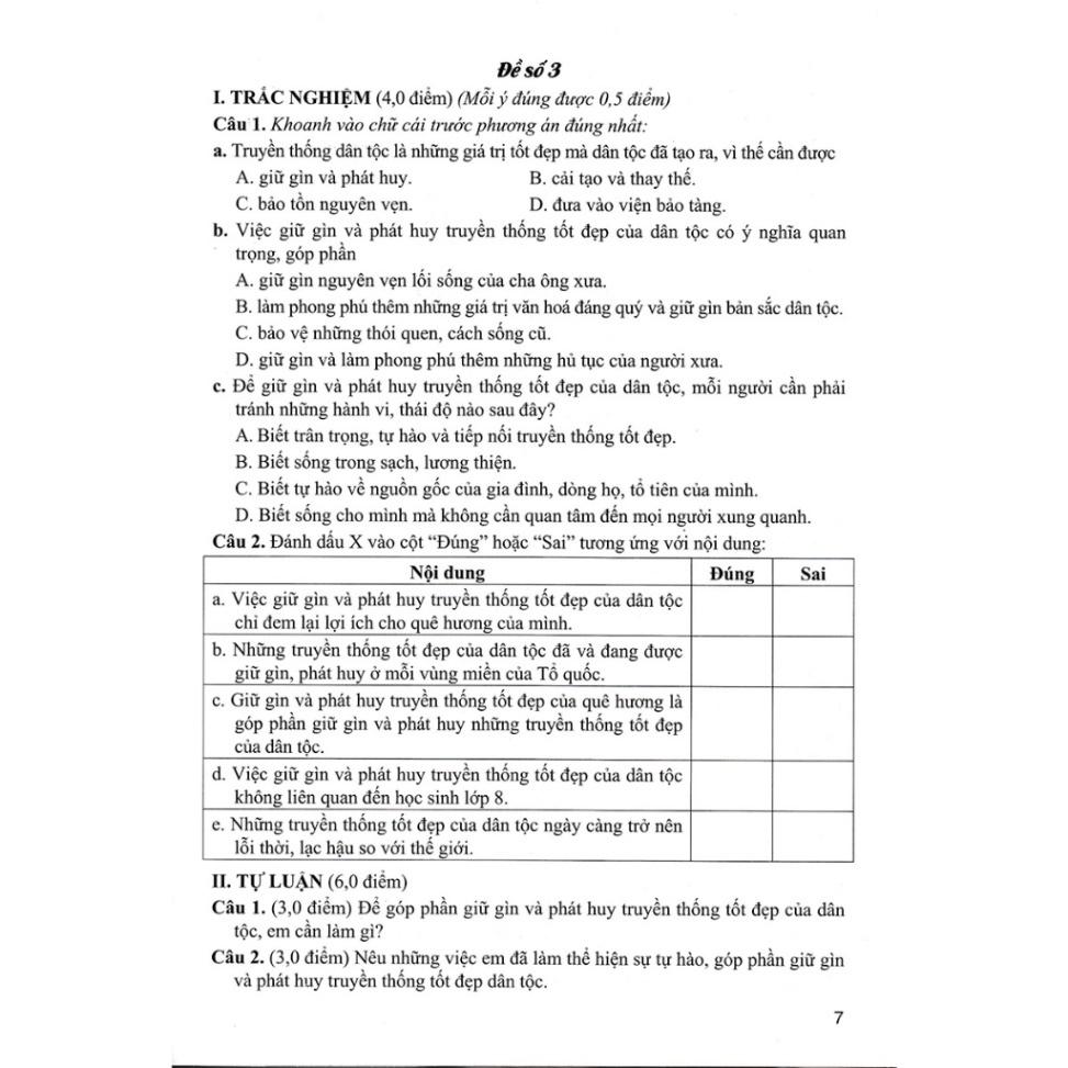 Sách - Đề Kiểm Tra, Đánh Giá Giáo Dục Công Dân 8 HA-MK