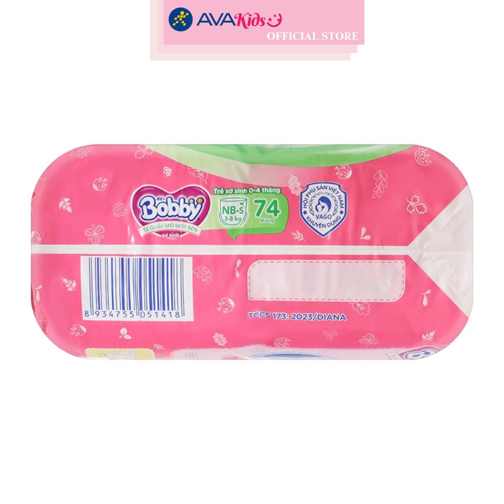 Tã quần mở một bên Bobby size NB-s 74 miếng (3 - 8 kg)
