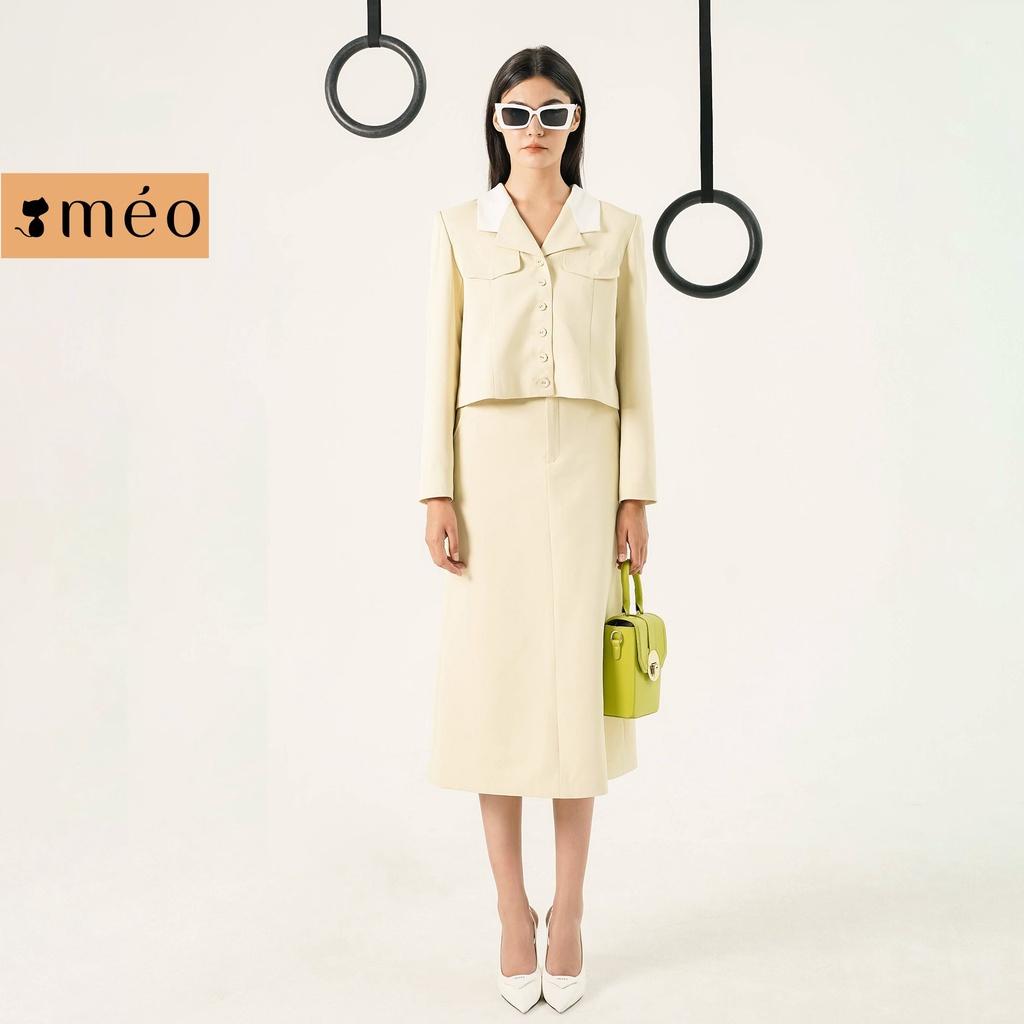 Áo blazer croptop nữ Méo shop dài tay phối nắp túi Floye