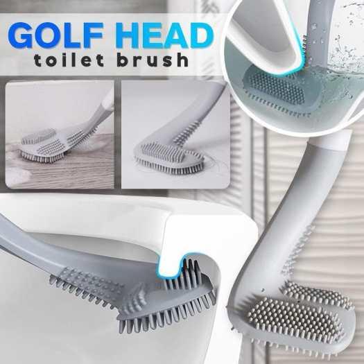 Chổi Cọ Toilet SiliCon Thông Minh Đầu Cong Dạng Chữ L, Kiểu Dáng Gậy Golf Cọ Sạch Sẽ Mọi Ngóc Ngách