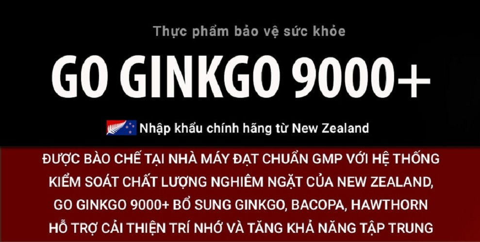 Hình ảnh Viên uống bổ não nhập khẩu chính hãng New Zealand GO GINKGO 9000+ (30 viên) hỗ trợ tăng cường tuần hoàn não, cải thiện trí nhớ, tăng khả năng tập trung