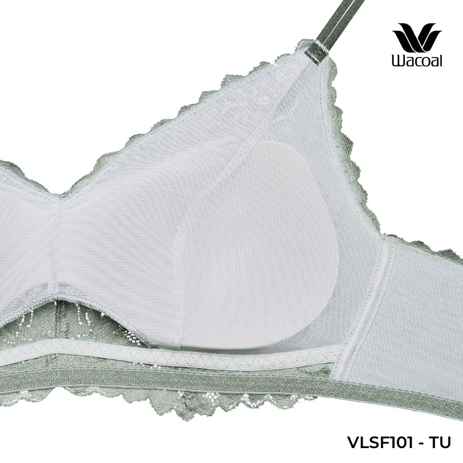 Áo lót Wacoal VLSF101 không gọng, nâng vừa, ren, mút mỏng, full cup - Lecien