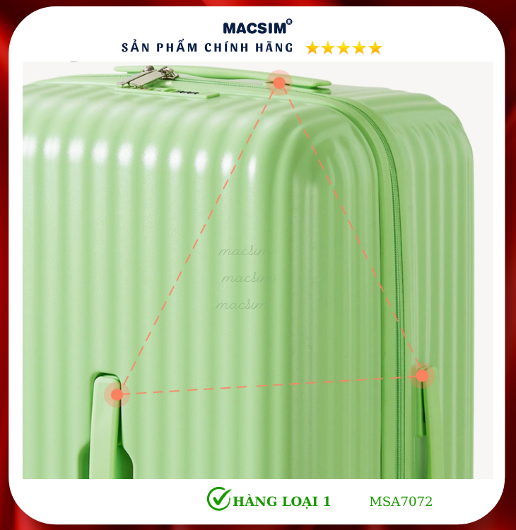 Vali cao cấp Macsim Aji MSA7072 màu xanh- Hàng loại 1
