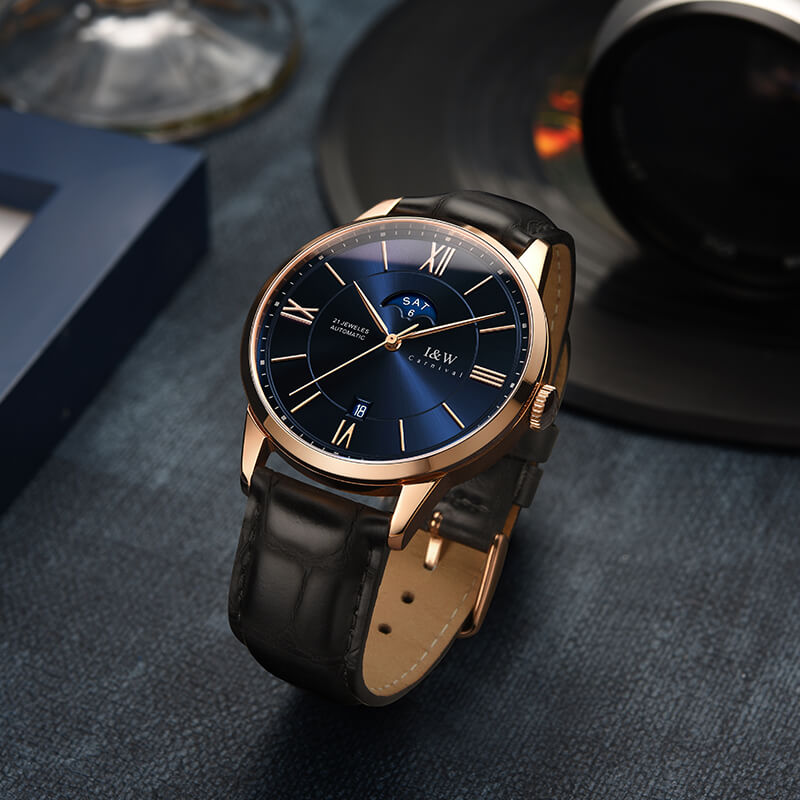 Đồng hồ nam chính hãng IW CARNIVAL IW528G-2 Kính sapphire ,chống xước,Chống nước 30m ,Bảo hành 24 tháng,Máy cơ ,Dây da cao cấp