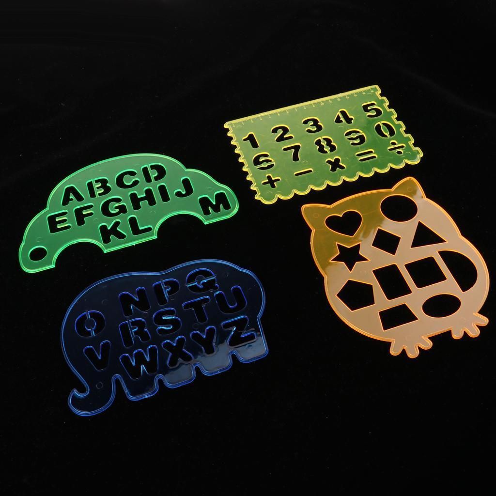 Painting Template and Seal Toy Painting Tool Kit for Kids Early DIY Learning Include Numbers, Geometric Patterns and Alphabet