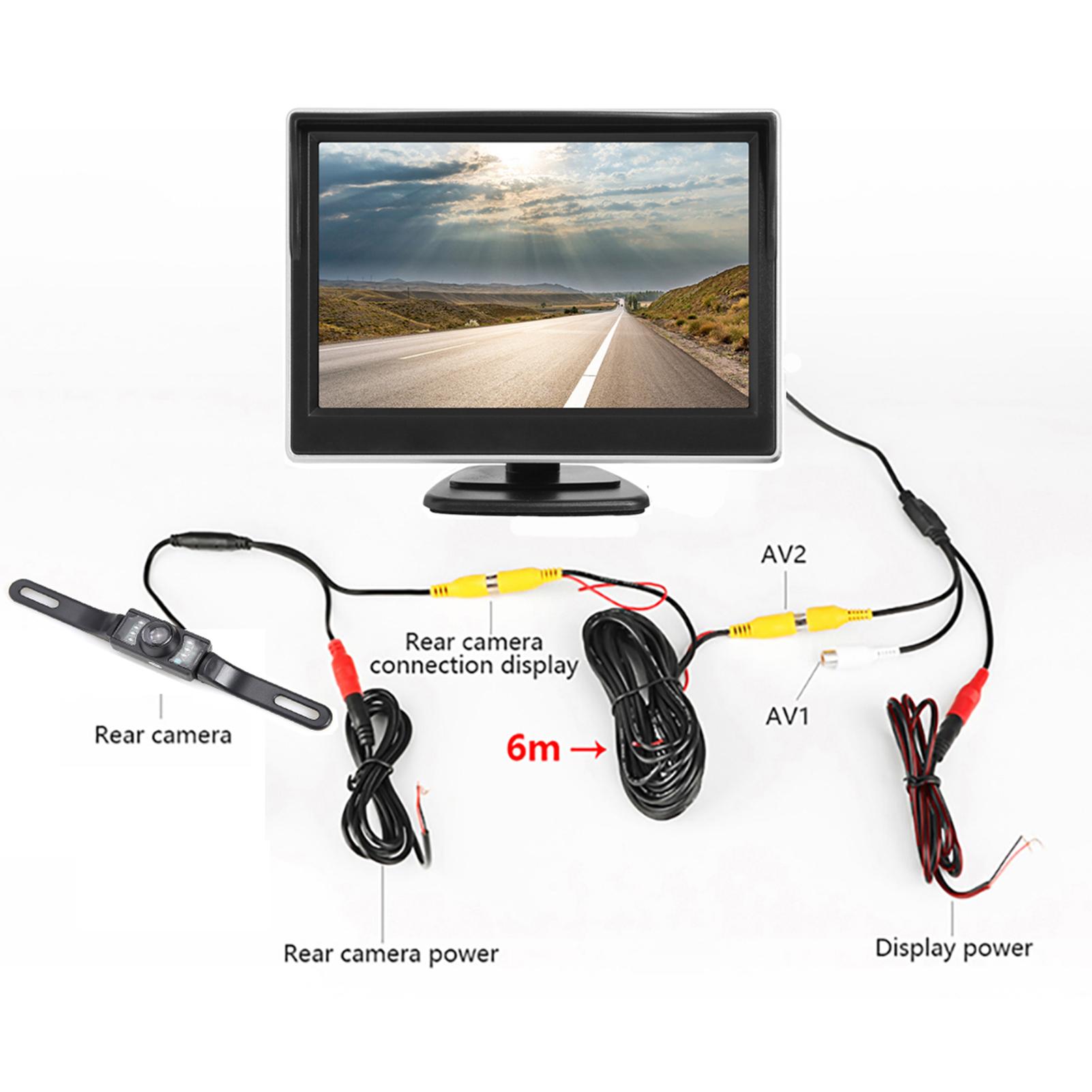 1080P Backup Camera with 5 inch Monitor License Plate Back Up Camera for Car Pickup Truck SUV Rear View Camera