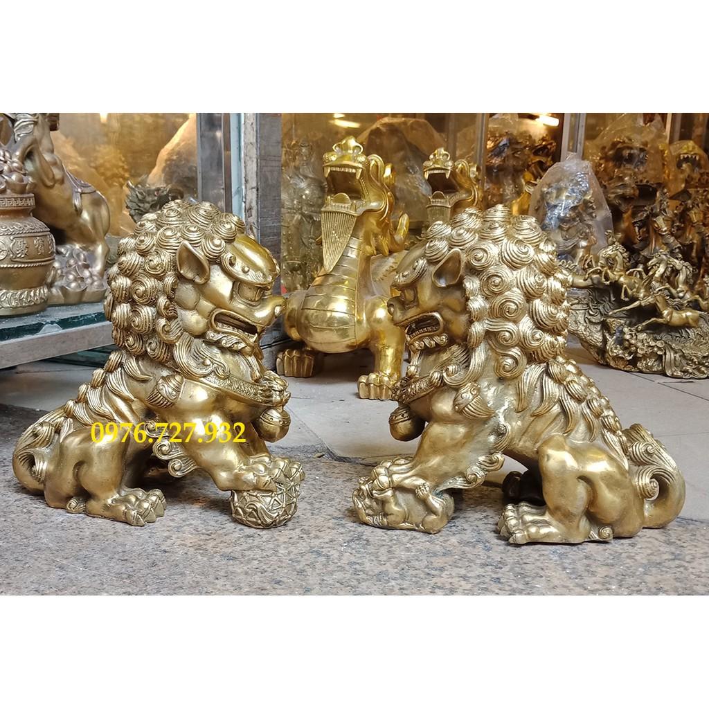 Nghê phong thủy bằng đồng cao 21cm, bán nghê phong thủy