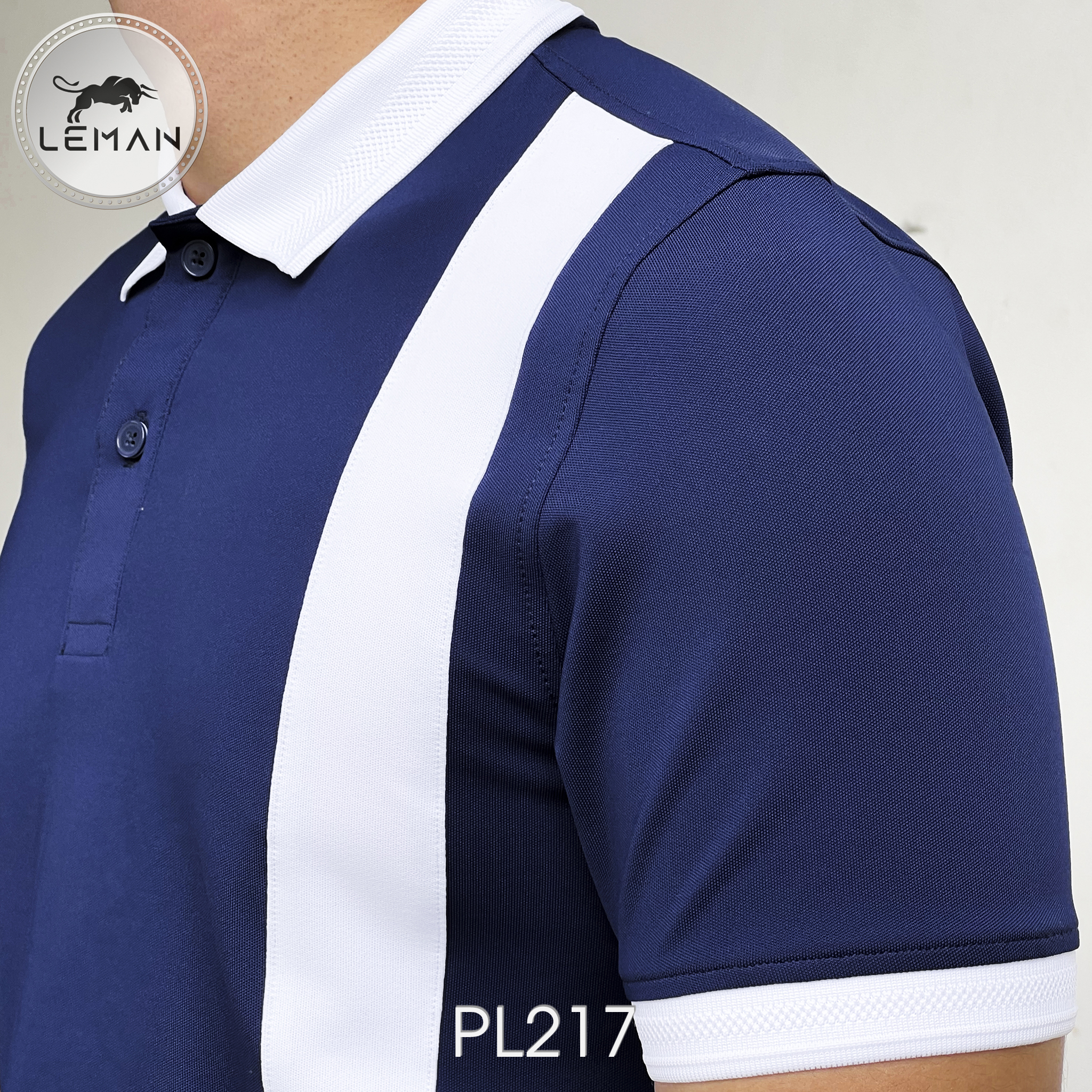Áo thun polo nam Leman PL217 vải cá sấu 4 chiều thông thoáng Phom Slim fit tôn dáng