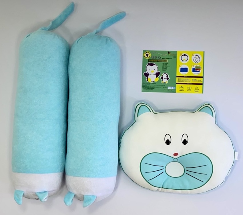 Gối Đôi Con Sâu BabyTop (25x32)( 13x43)cm x 2 ( Màu và họa tiết ngẫu nhiên )