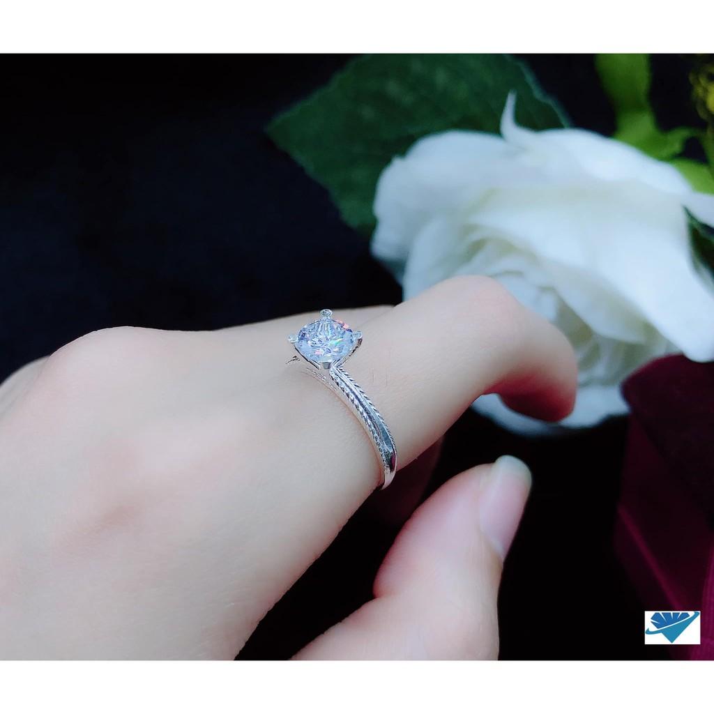 Nhẫn nữ bạc ta mặt đá MS45a