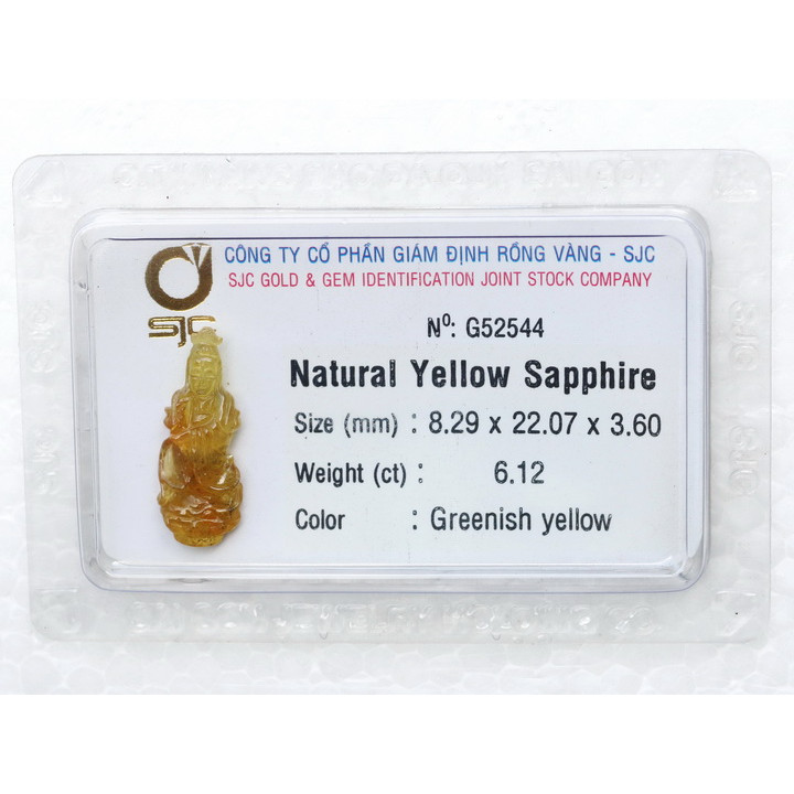Phật Quan Âm Sapphire Vàng Thiên Nhiên